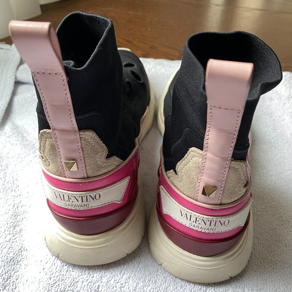 Valentino Garavani VLTN Heroes High Top Sneaker Women Black Pink - Picture 4 of 7